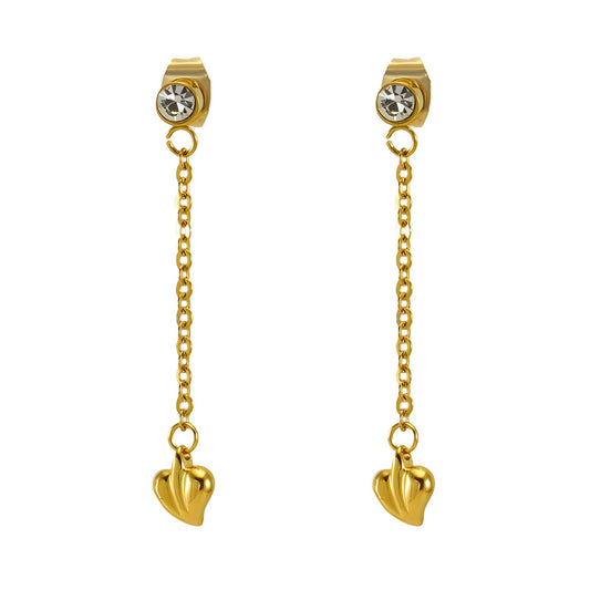 18K gold plated Stainless steel  Hearts earrings, Mashalla