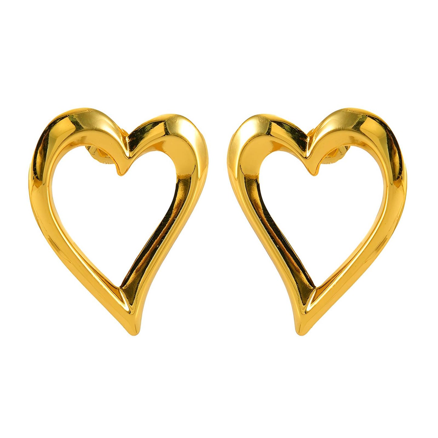 18K gold plated Stainless steel  Hearts earrings, Mashalla