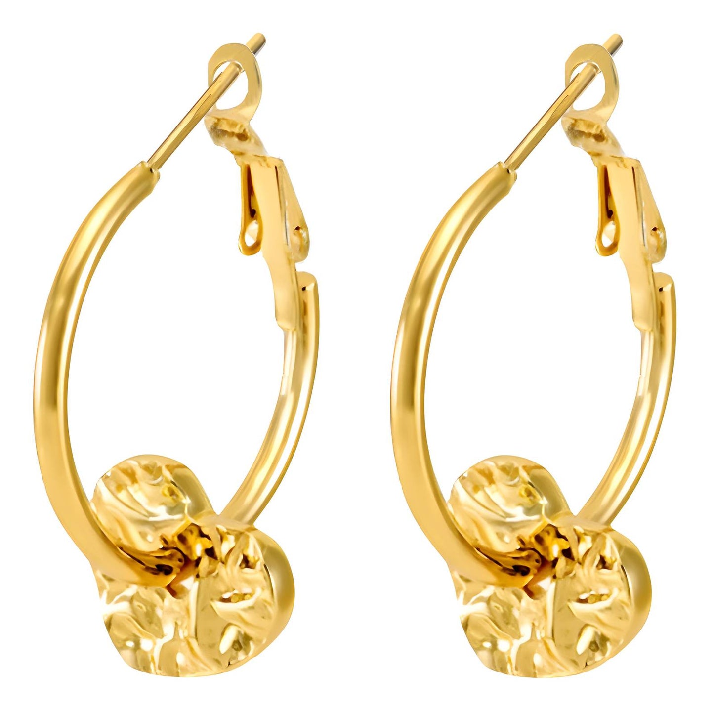 18K gold plated Stainless steel  Hearts earrings, Mashalla