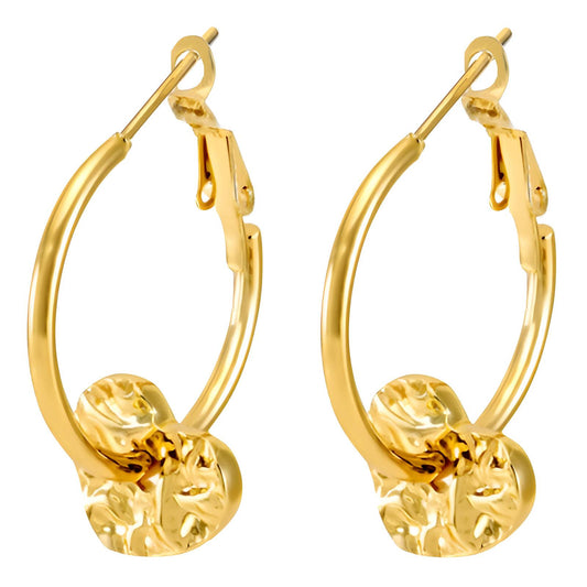 18K gold plated Stainless steel  Hearts earrings, Mashalla