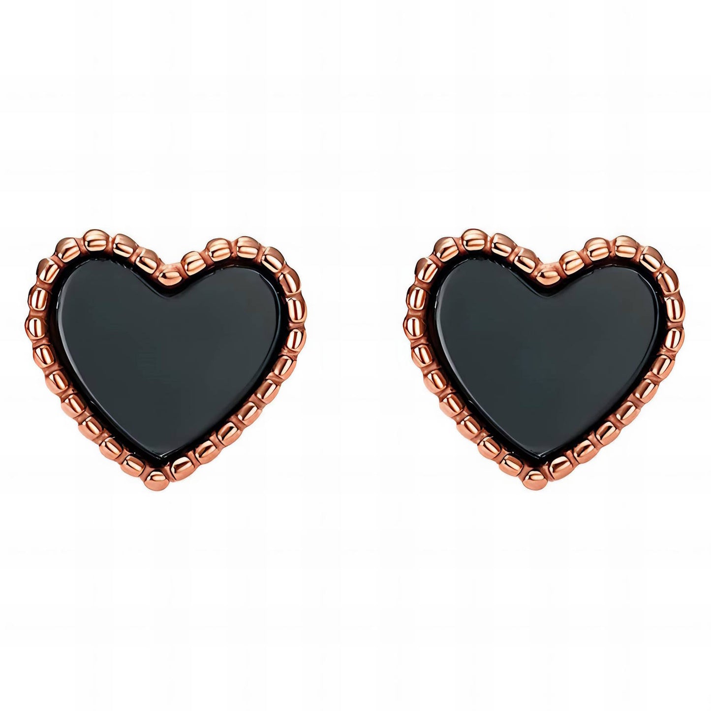 18K gold plated Stainless steel  Hearts earrings, Mashalla