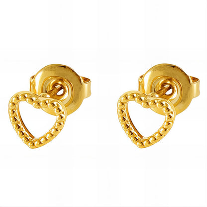 18K gold plated Stainless steel  Hearts earrings, Mashalla