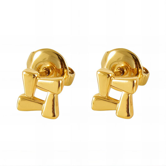 18K gold plated Stainless steel earrings, Mashalla