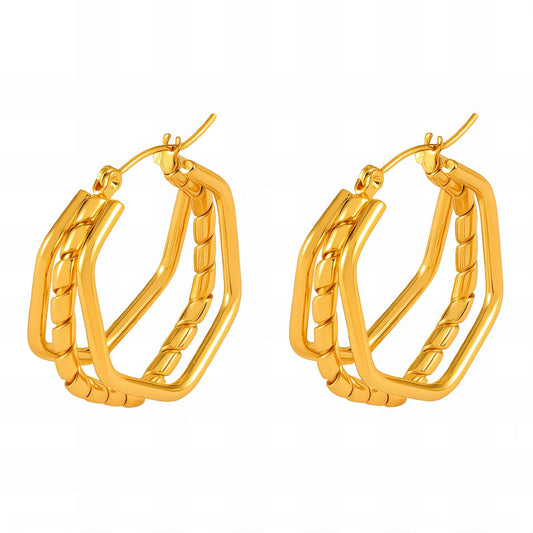 18K gold plated Stainless steel earrings, Mashalla