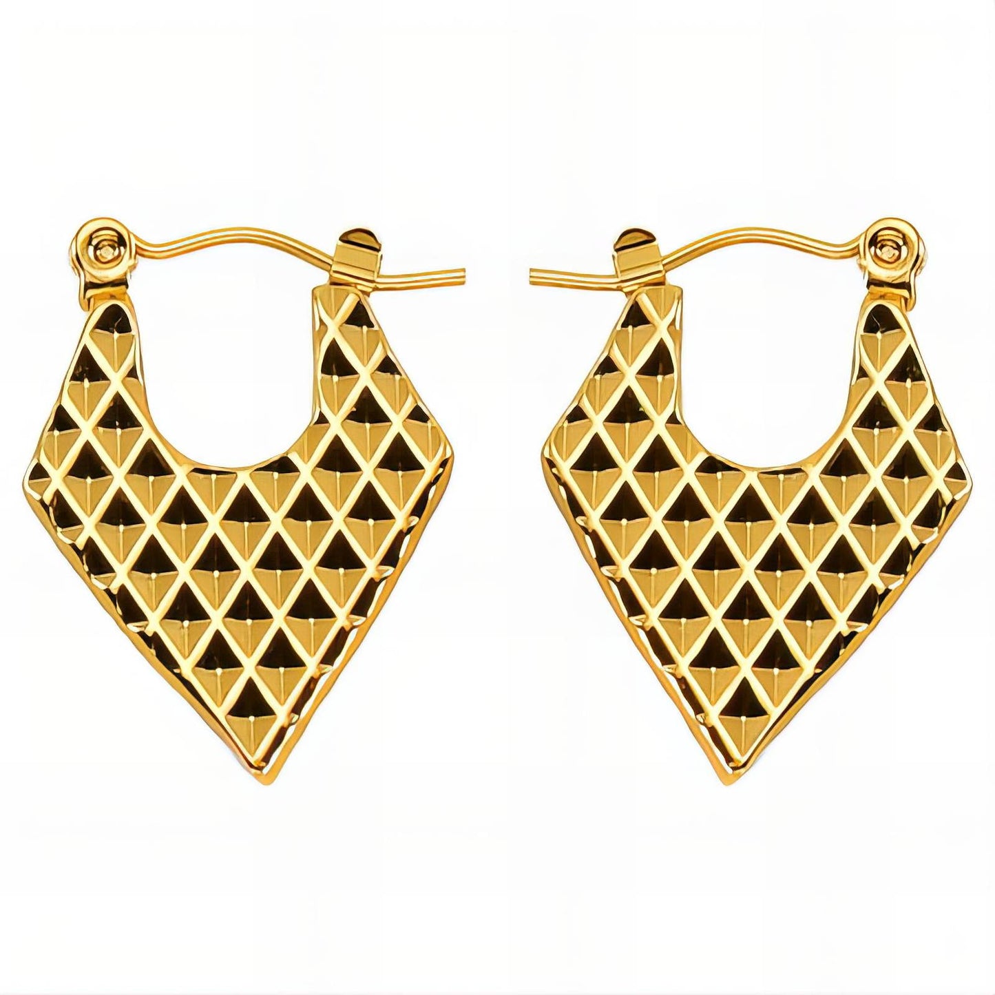 18K gold plated Stainless steel  Hearts earrings, Mashalla