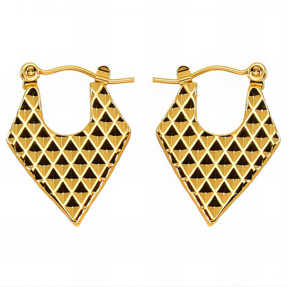 18K gold plated Stainless steel  Hearts earrings, Mashalla