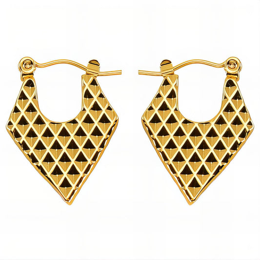 18K gold plated Stainless steel  Hearts earrings, Mashalla