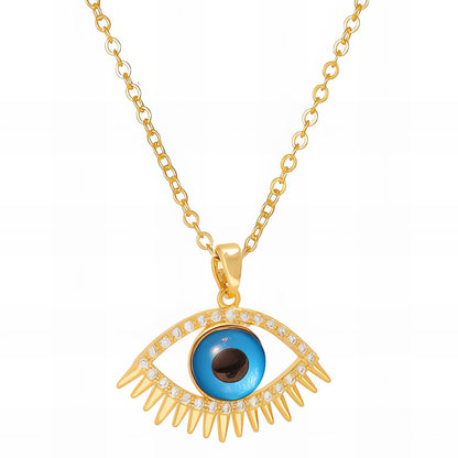 18K gold plated Stainless steel  Evil Eye necklace, Mashalla