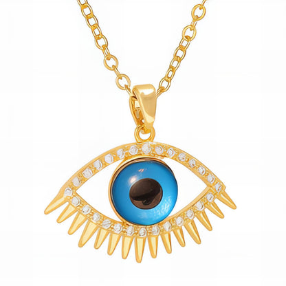 18K gold plated Stainless steel  Evil Eye necklace, Mashalla