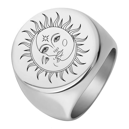 Stainless steel  The Sun finger ring, Mashalla