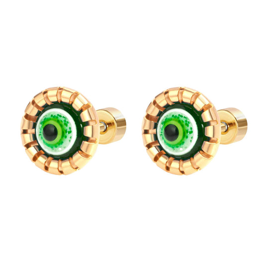 18K gold plated Stainless steel  Evil Eye earrings, Mashalla