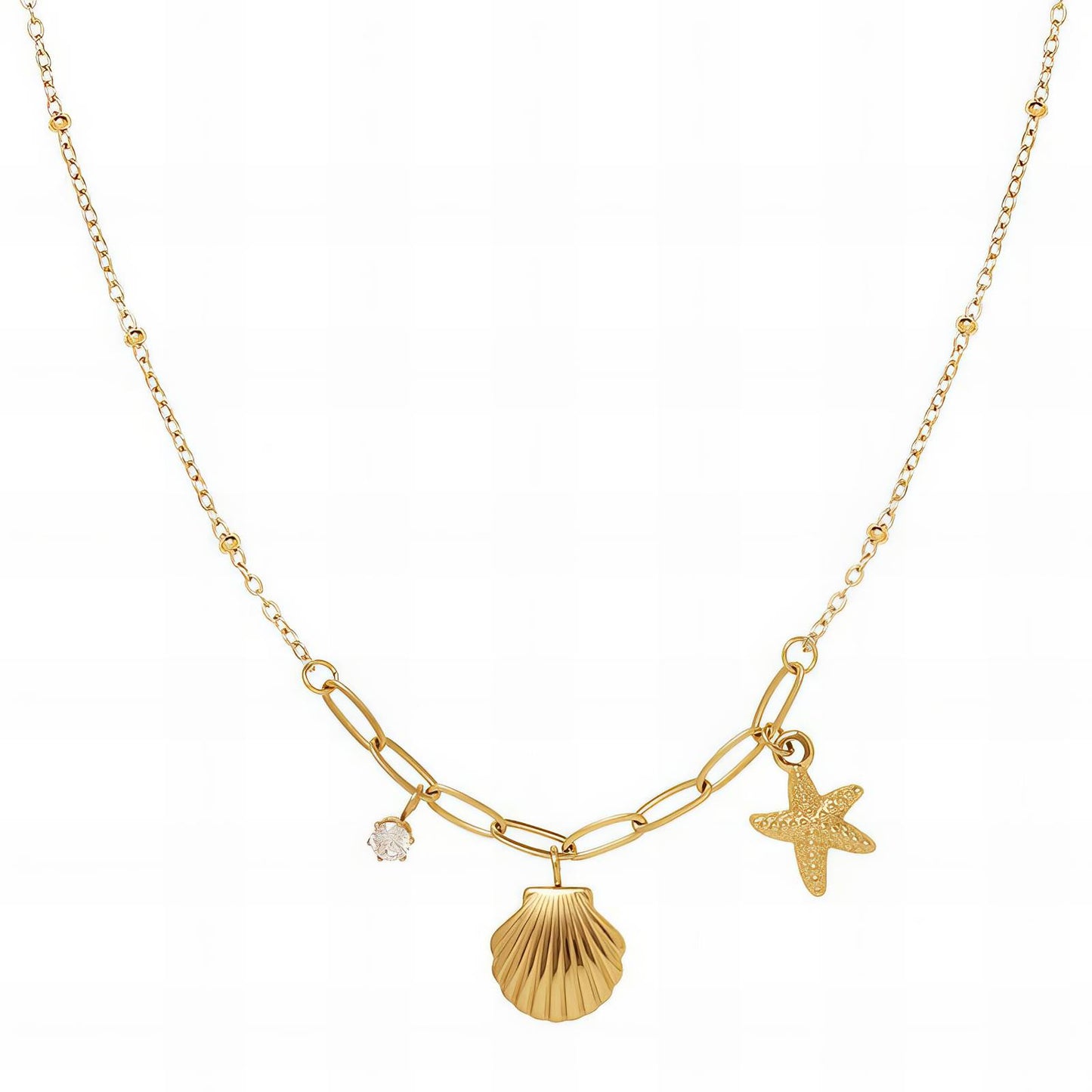 18K gold plated Stainless steel necklace, Mashalla