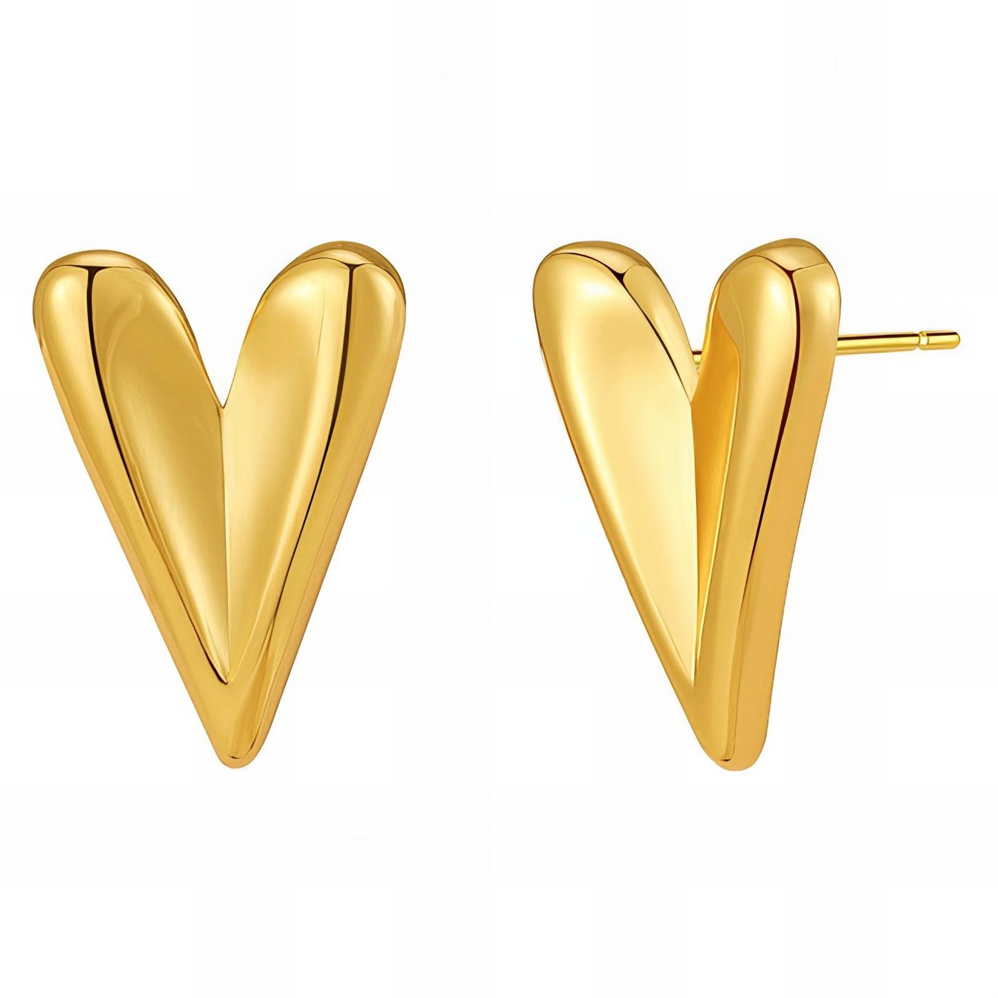 18K gold plated Stainless steel  Hearts earrings, Mashalla