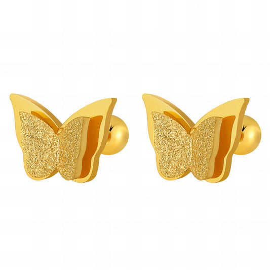 18K gold plated Stainless steel  butterflies earrings, Mashalla