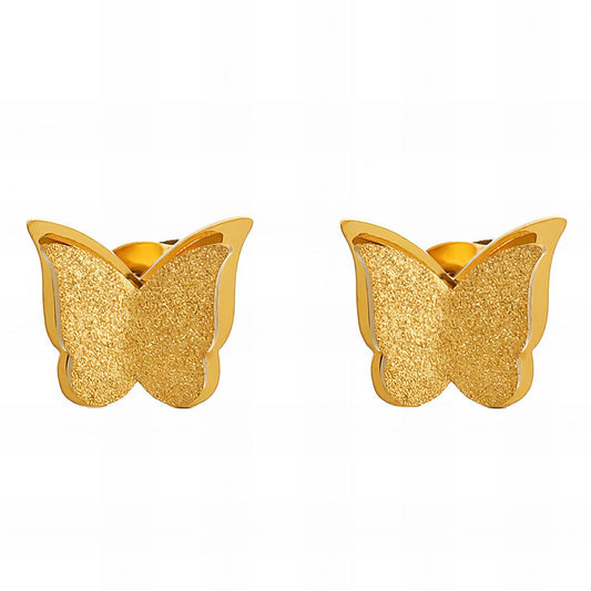 18K gold plated Stainless steel  butterflies earrings, Mashalla