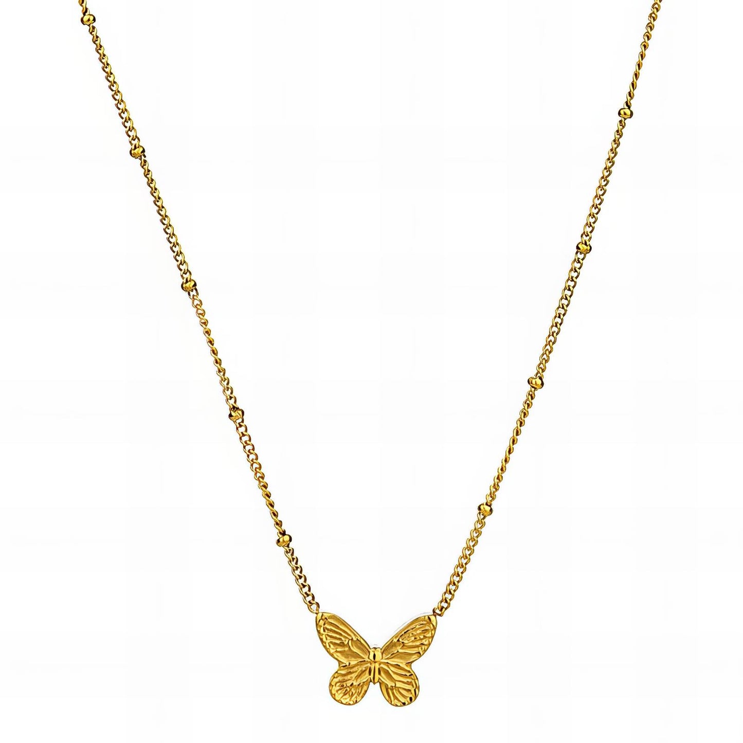 18K gold plated Stainless steel  butterfly necklace, Mashalla