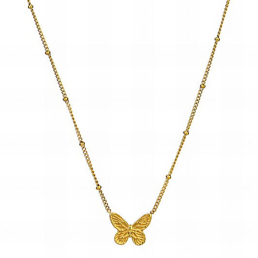 18K gold plated Stainless steel  butterfly necklace, Mashalla