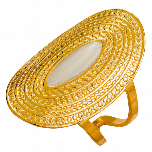 18K gold plated Stainless steel finger ring, Mashalla