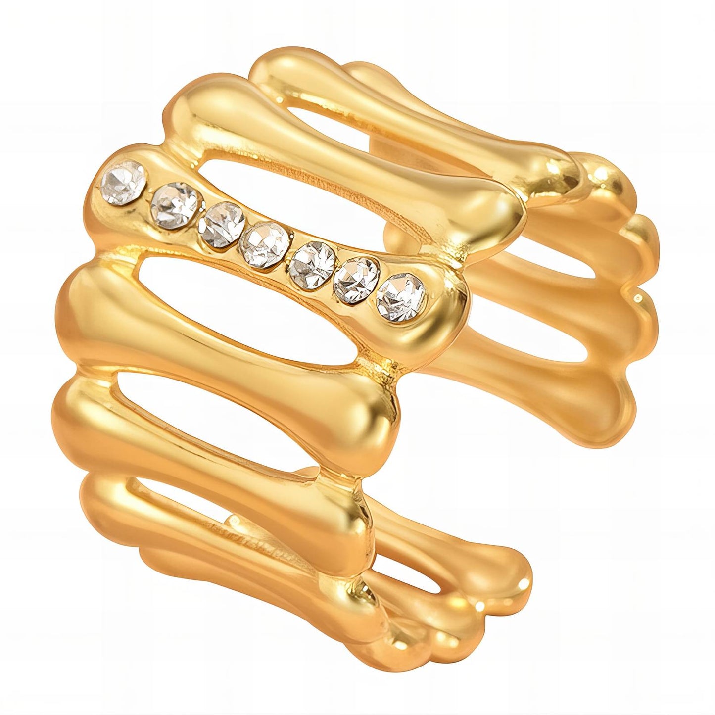 18K gold plated Stainless steel finger ring, Mashalla