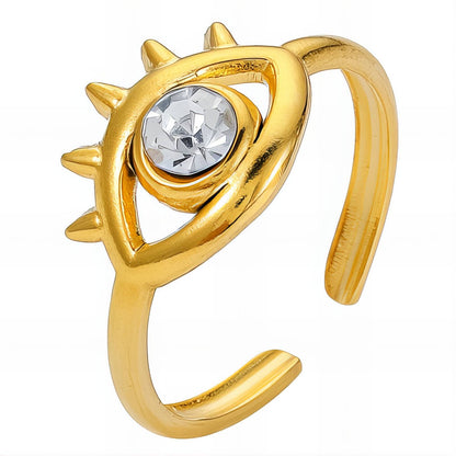 18K gold plated Stainless steel  Evil Eyes finger ring, Mashalla