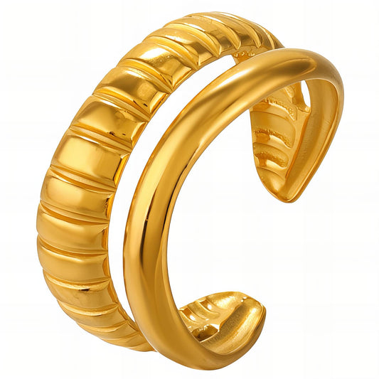 18K gold plated Stainless steel finger ring, Mashalla