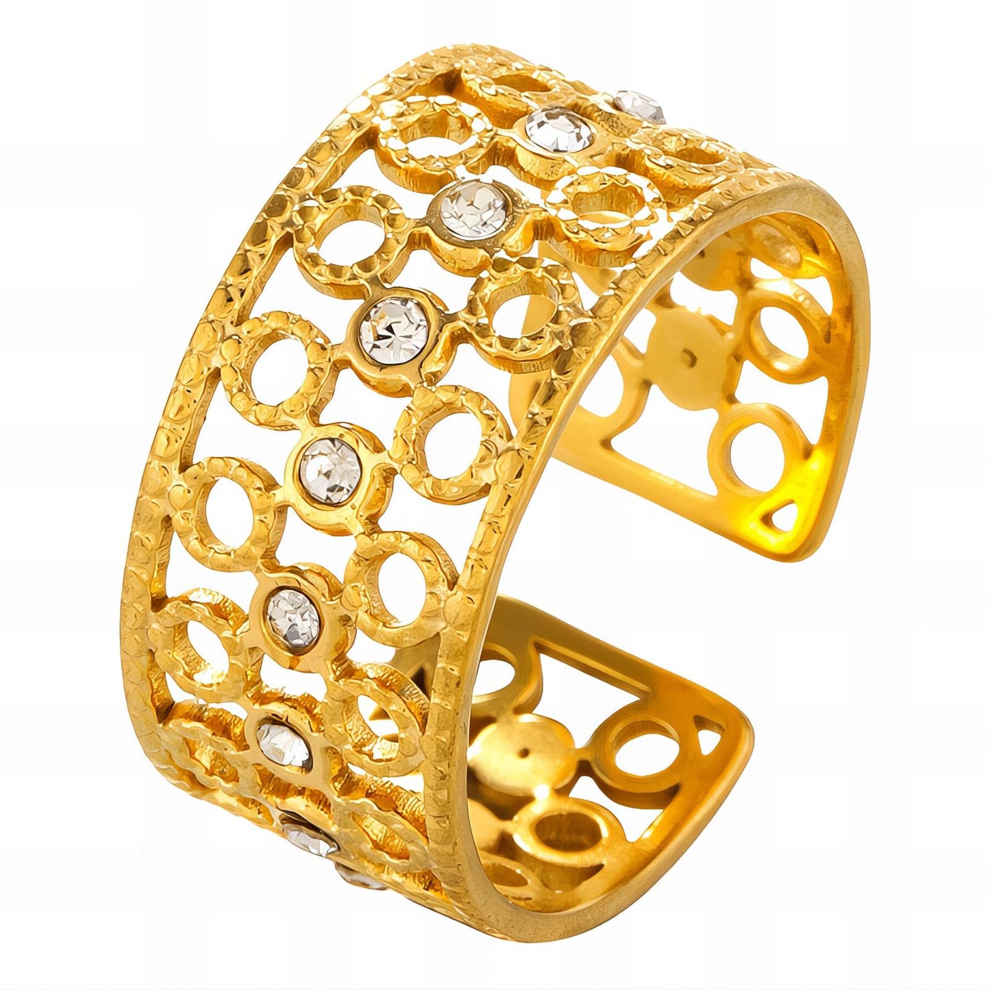 18K gold plated Stainless steel finger ring, Mashalla