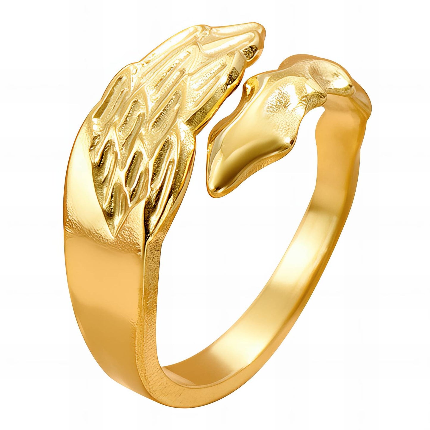 18K gold plated Stainless steel  Wings finger ring, Mashalla