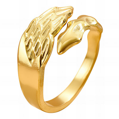 18K gold plated Stainless steel  Wings finger ring, Mashalla