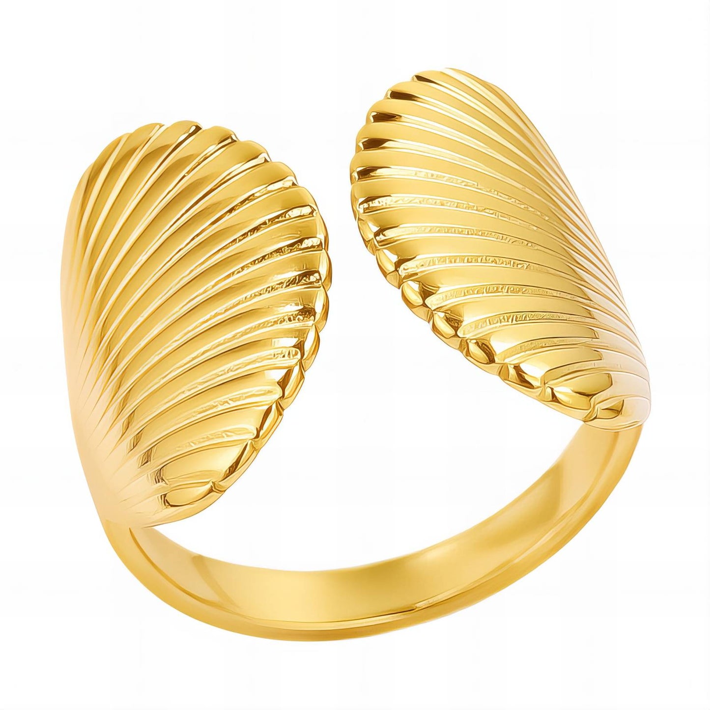 18K gold plated Stainless steel  Shells finger ring, Mashalla