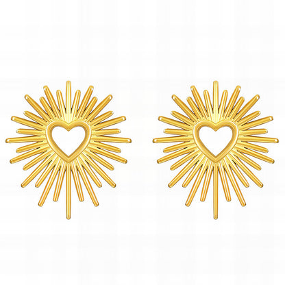 18K gold plated Stainless steel  Hearts earrings, Mashalla