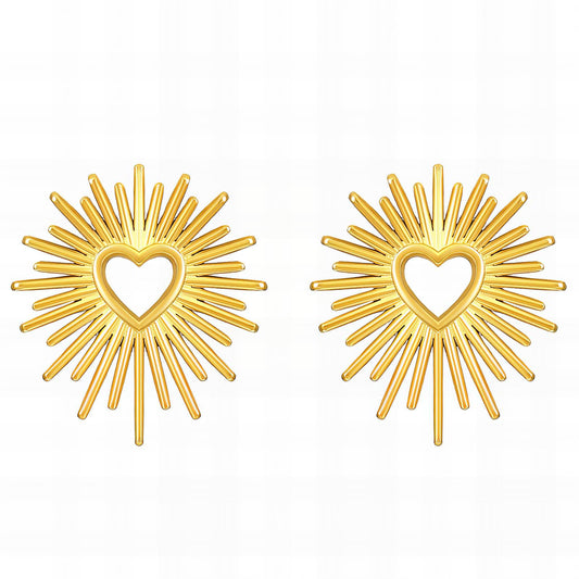 18K gold plated Stainless steel  Hearts earrings, Mashalla