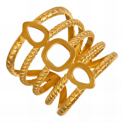 18K gold plated Stainless steel finger ring, Mashalla