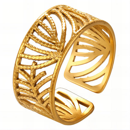 18K gold plated Stainless steel finger ring, Mashalla