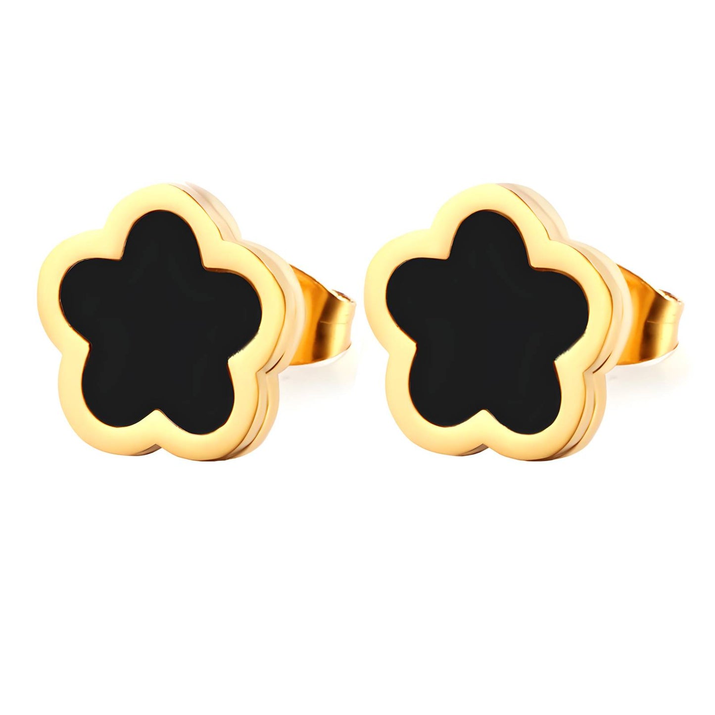 18K gold plated Stainless steel  Flowers earrings, Mashalla