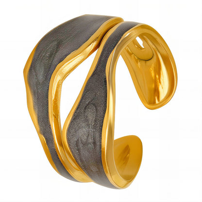 18K gold plated Stainless steel finger ring, Mashalla