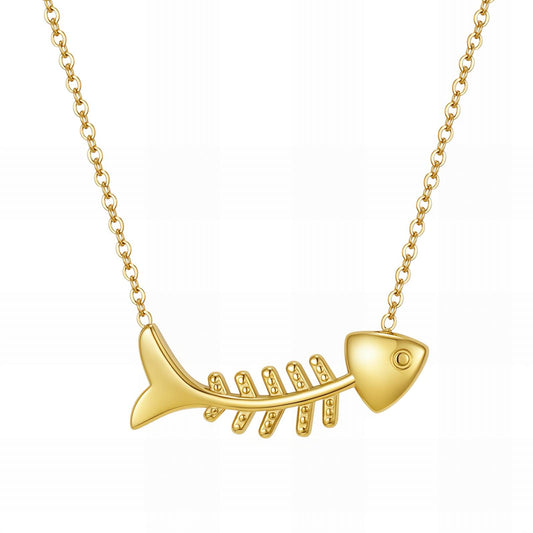 18K gold plated Stainless steel necklace, Mashalla