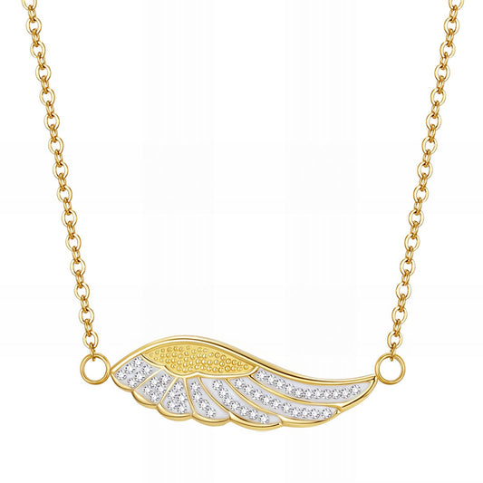 18K gold plated Stainless steel  Wings necklace, Mashalla