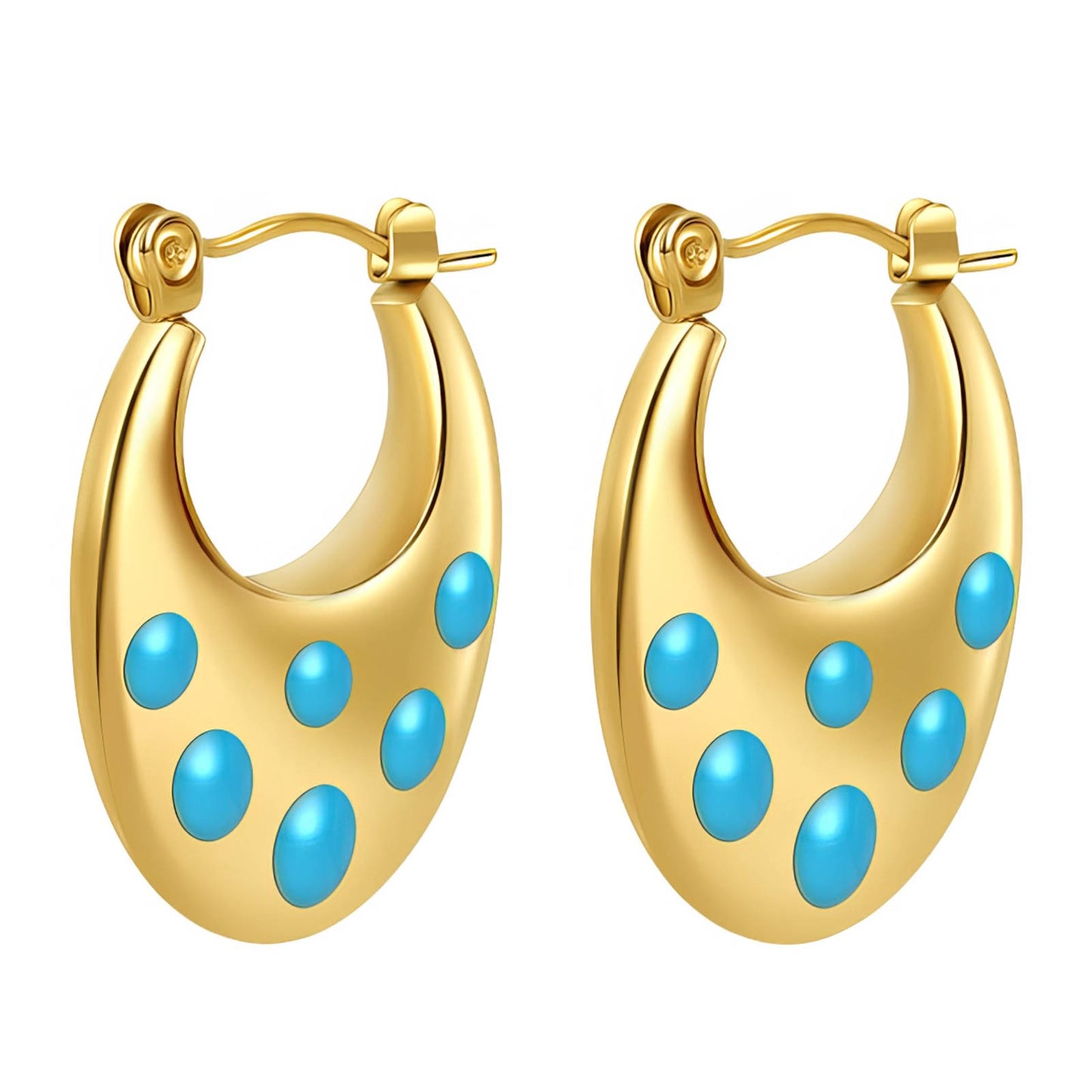 18K gold plated Stainless steel earrings, Mashalla