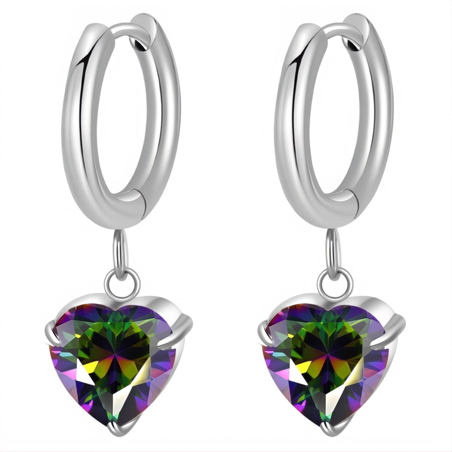 Stainless steel  Heart earrings, Mashalla