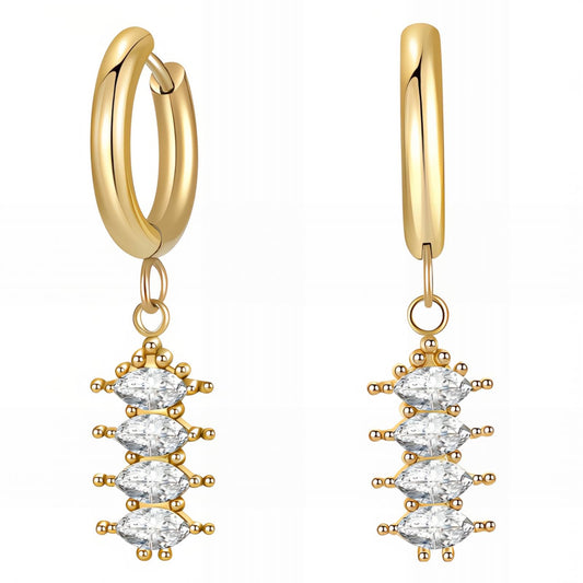 18K gold plated Stainless steel earrings, Mashalla