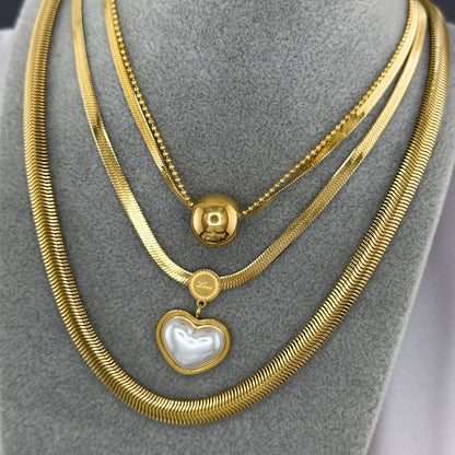 18K gold plated Stainless steel necklace, Mashalla