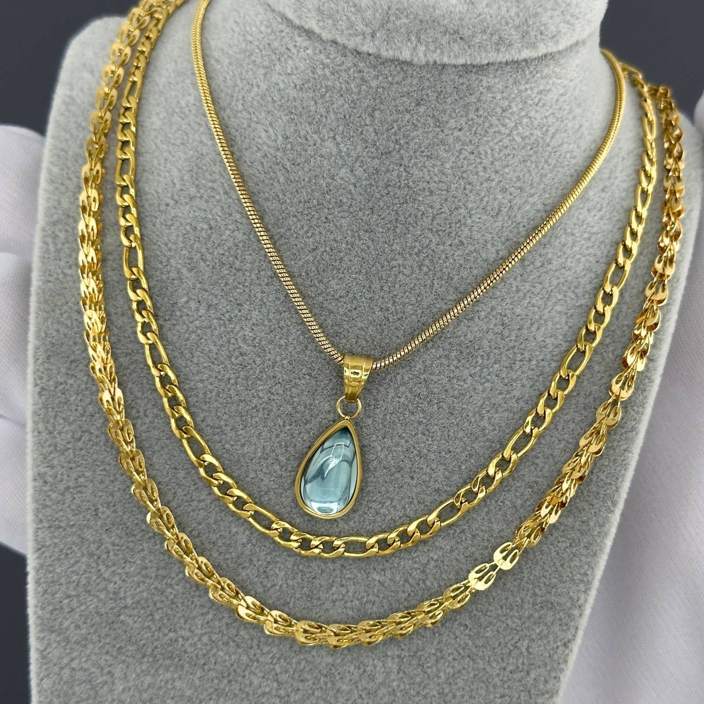 18K gold plated Stainless steel necklace, Mashalla