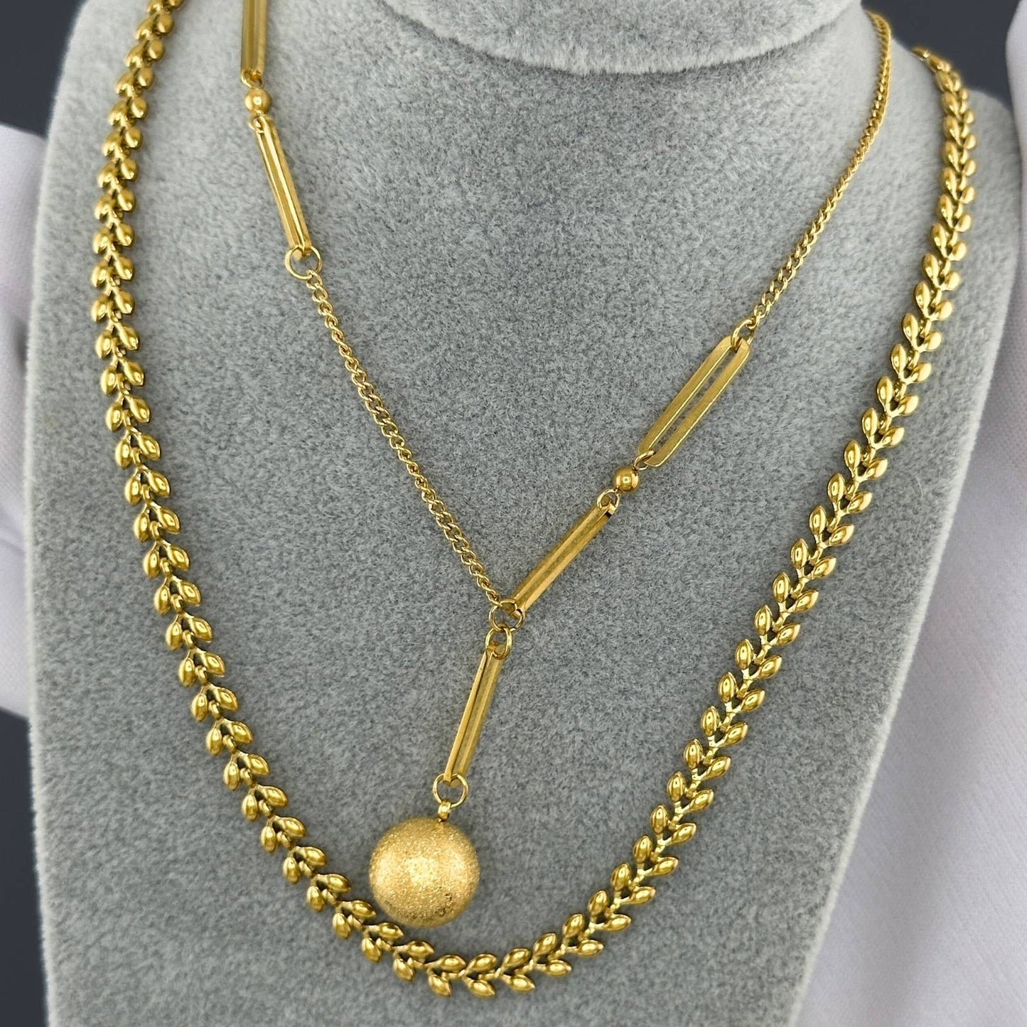 18K gold plated Stainless steel necklace, Mashalla