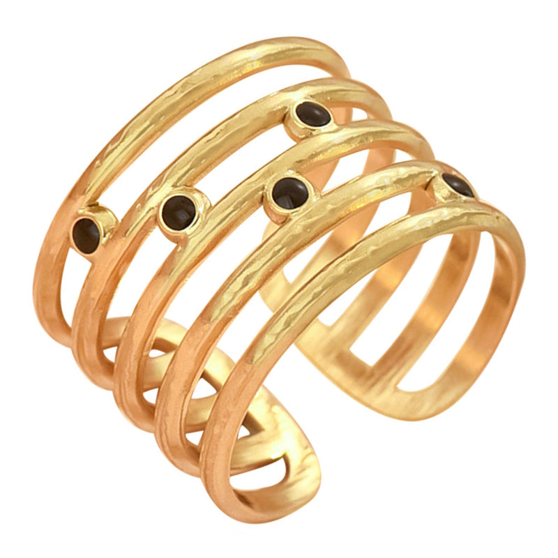 18K gold plated Stainless steel finger ring, Mashalla